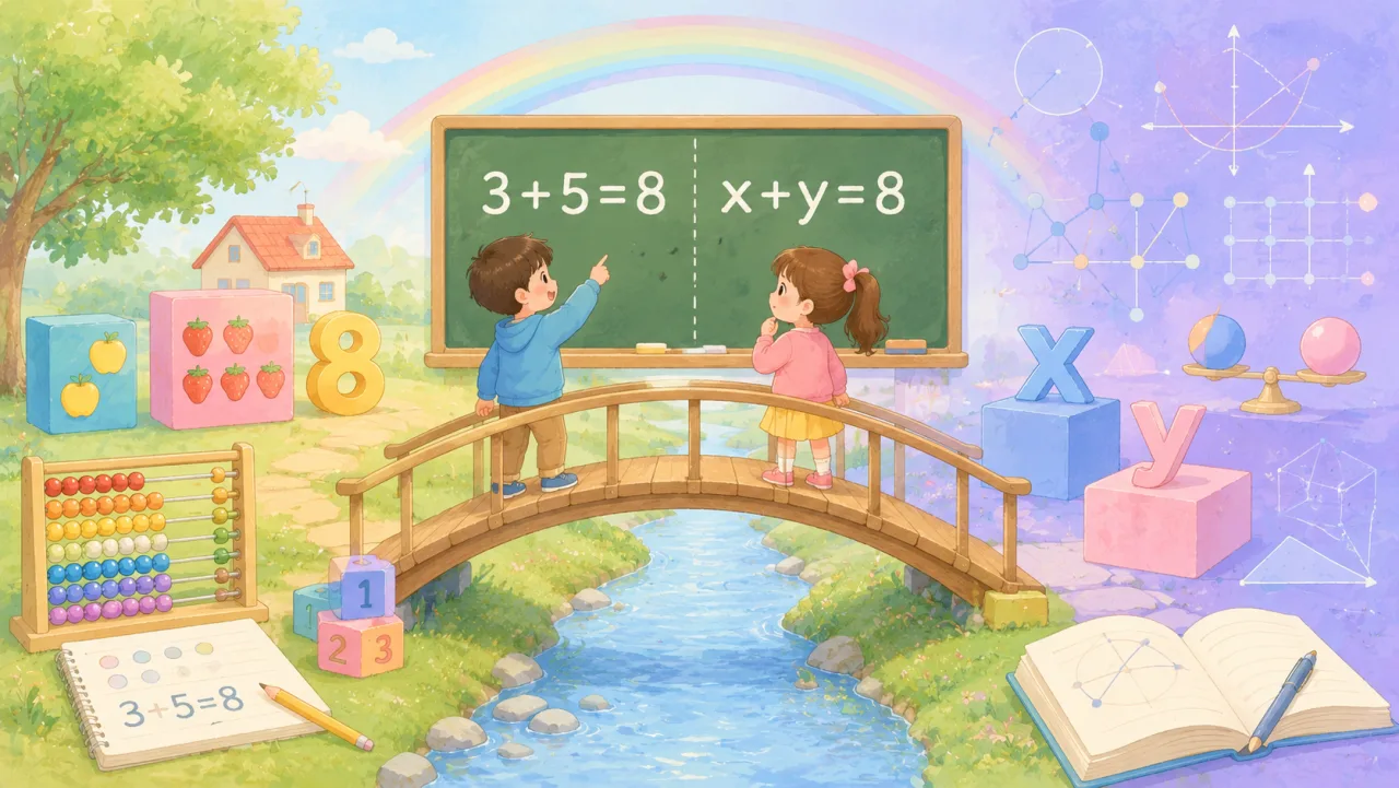 算数から数学へ ─ 文字式という発明 の表紙イラスト